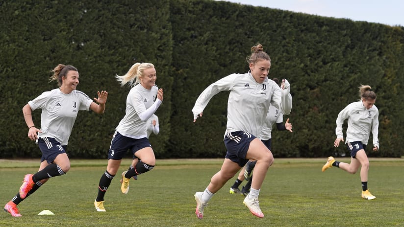 Women at work ahead of Saturday's big match