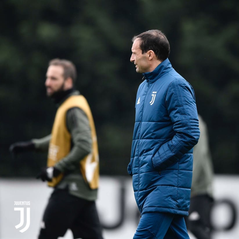 La rifinitura della Juventus a Vinovo