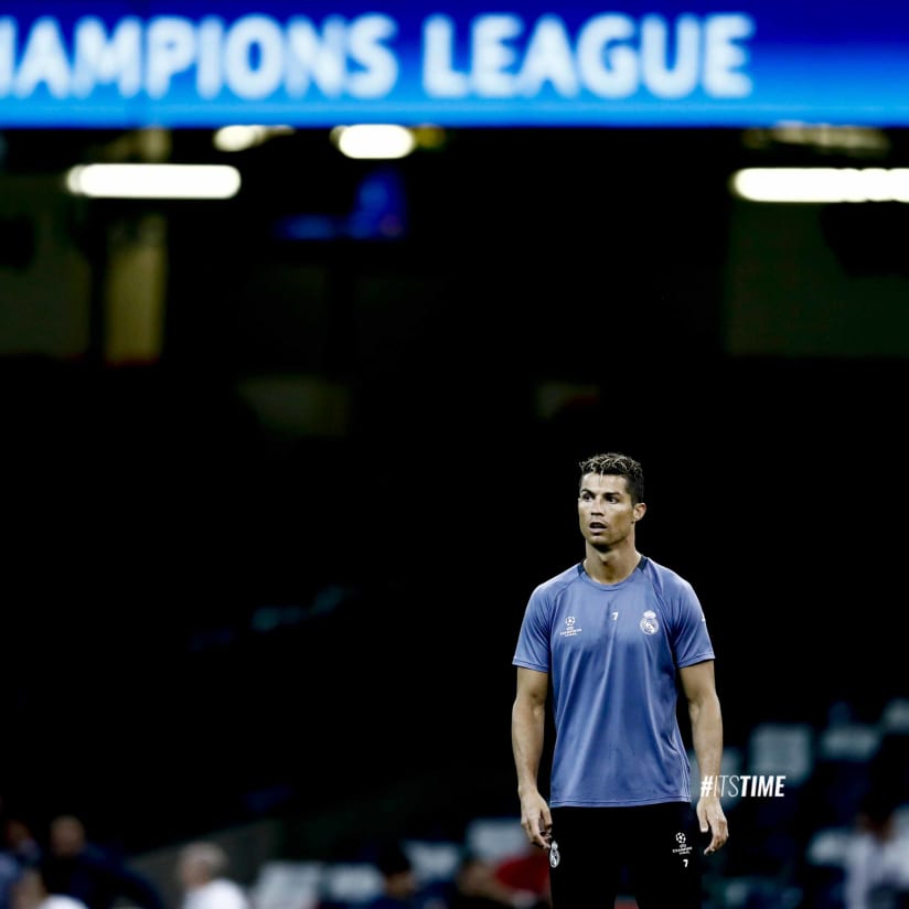 Real Madrid train in Cardiff