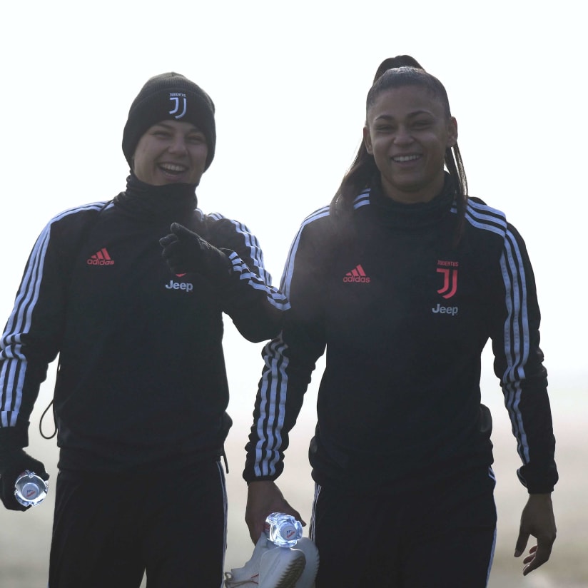 Le Juventus Women al lavoro a Vinovo
